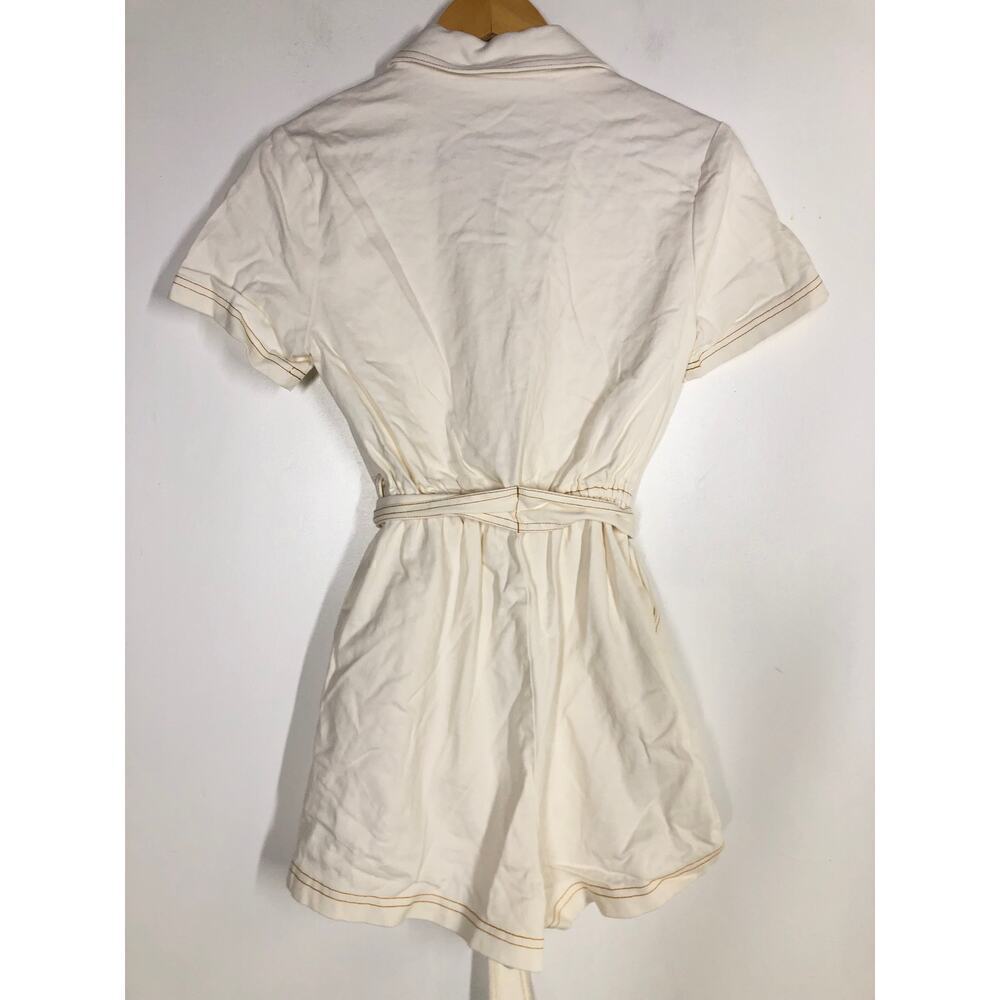 Peter Som Button Romper Belted Collared Full Zip … - image 4